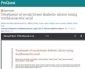 ent of recalcitrant diabetic ulcers using trichloroacet