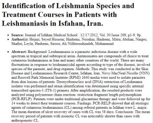 Identification of Leishmania Species and Treatment Courses in Patients with Leishmaniasis in Isfahan, Iran