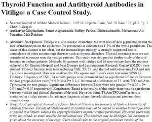 Thyroid Function and Antithyroid Antibodies in Vitiligo: a Case Control Study