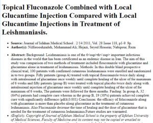 Topical Fluconazole Combined with Local Glucantime Injection Compared with Local Glucantime Injections in Treatment of Leishmaniasis
