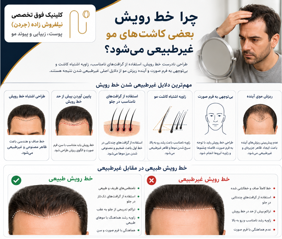 خط رویش غیرطبیعی در کاشت مو یعنی چه؟