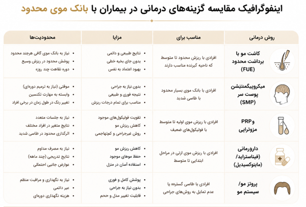راهکارهای درمانی در افراد با بانک موی ضعیف