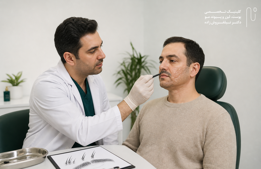 مراحل کلی کاشت سبیل در نواحی کمپشت یا دچار سوختگی در کلینیک جردن